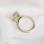 3.40 CT Oval Moissanite Ring Featuring Hidden Halo Style 11