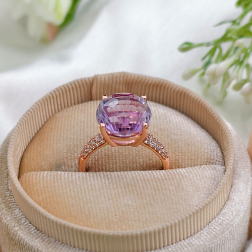 3.0 CT Round Cut Pave Amethyst Ring 11
