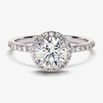 Stunning 1.0 CT Round Moissanite Engagement Ring with Halo & Pave Design 4