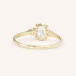 Stunning 1 CT Oval Moissanite Engagement Ring With Three Stone Design 4