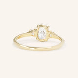 Stunning 1 CT Oval Moissanite Engagement Ring With Three Stone Design 4