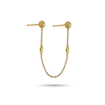 0.20 TCW Round Cut Moissanite Chain Earrings in Gold 4