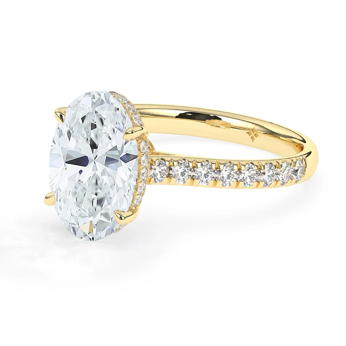 Stunning 3.0 CT Oval Moissanite Engagement Ring with Double Hidden Halo & Pave Design 2
