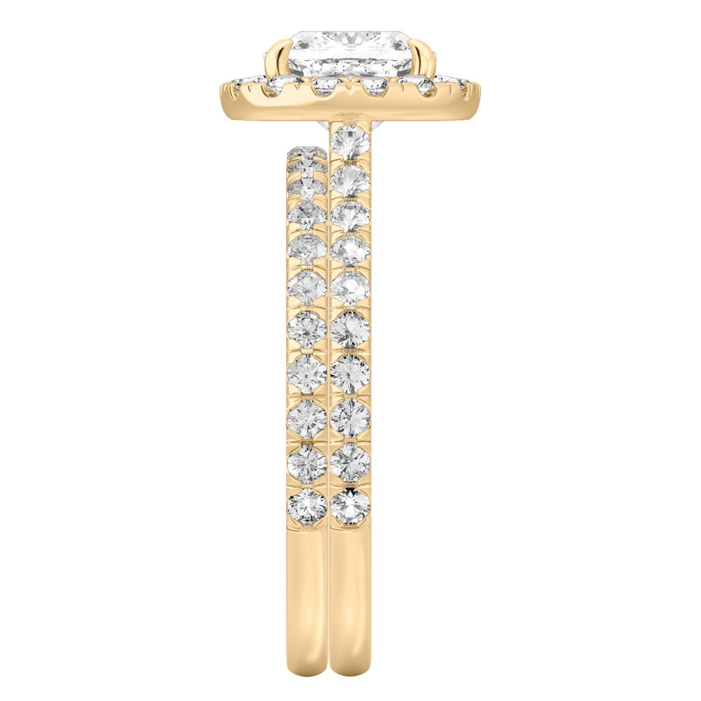 Stunning 1.0- 2.0 CT Cushion Moissanite Engagement Ring with Halo & Pave Design 5