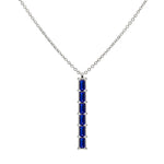 0.13 TCW Baguette Sapphire Lab Made Diamond- September Birthstone Necklace 8