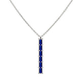 0.13 TCW Baguette Sapphire Lab Made Diamond- September Birthstone Necklace 8
