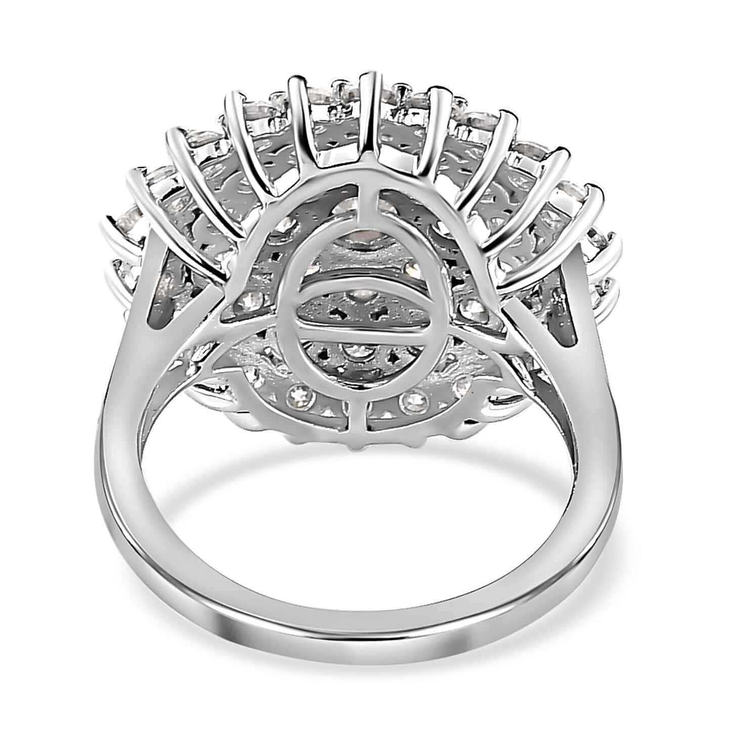 Round Cut Halo Style Cubic Zirconia in 925 Sterling Silver Ring 6