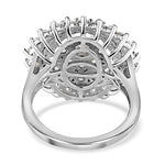 Round Cut Halo Style Cubic Zirconia in 925 Sterling Silver Ring 6