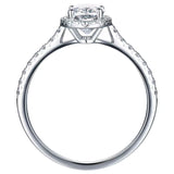 Stunning 1.0 CT Oval Cut Moissanite Engagement Ring with Halo & Pave Design 3