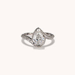 Stunning 1.54 CT Pear Moissanite Engagement Ring with Swirl Design 1