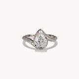 Stunning 1.54 CT Pear Moissanite Engagement Ring with Swirl Design 1