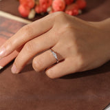 Stunning 1.0 CT Round Cut Moissanite Engagement Ring with Three Stone Design 7