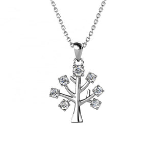 Round Cut Cubic Zirconia in 925 Sterling Silver Necklace