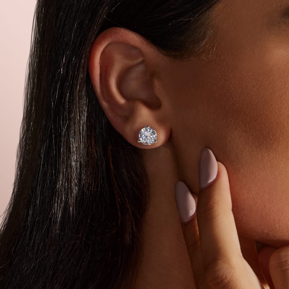 0.50 CT-4.0 CT Round Solitaire Lab Grown Diamond Earrings