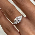 Classic 2.0 CT Round Moissanite Engagement Ring with Cluster Design 6