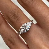 Classic 2.0 CT Round Moissanite Engagement Ring with Cluster Design 6