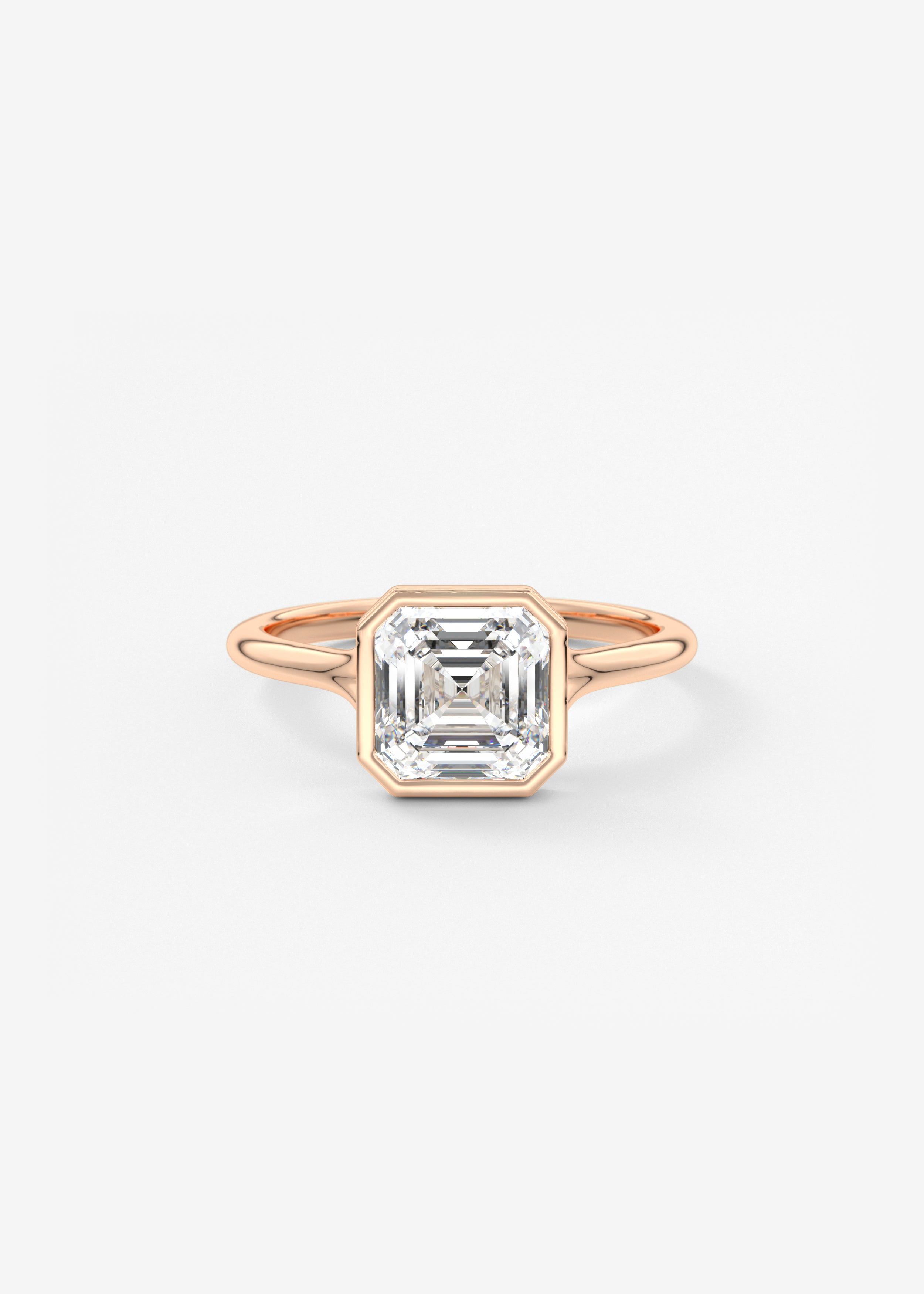 Asscher Bezel Split Shank Lab Grown Diamond Engagement Ring