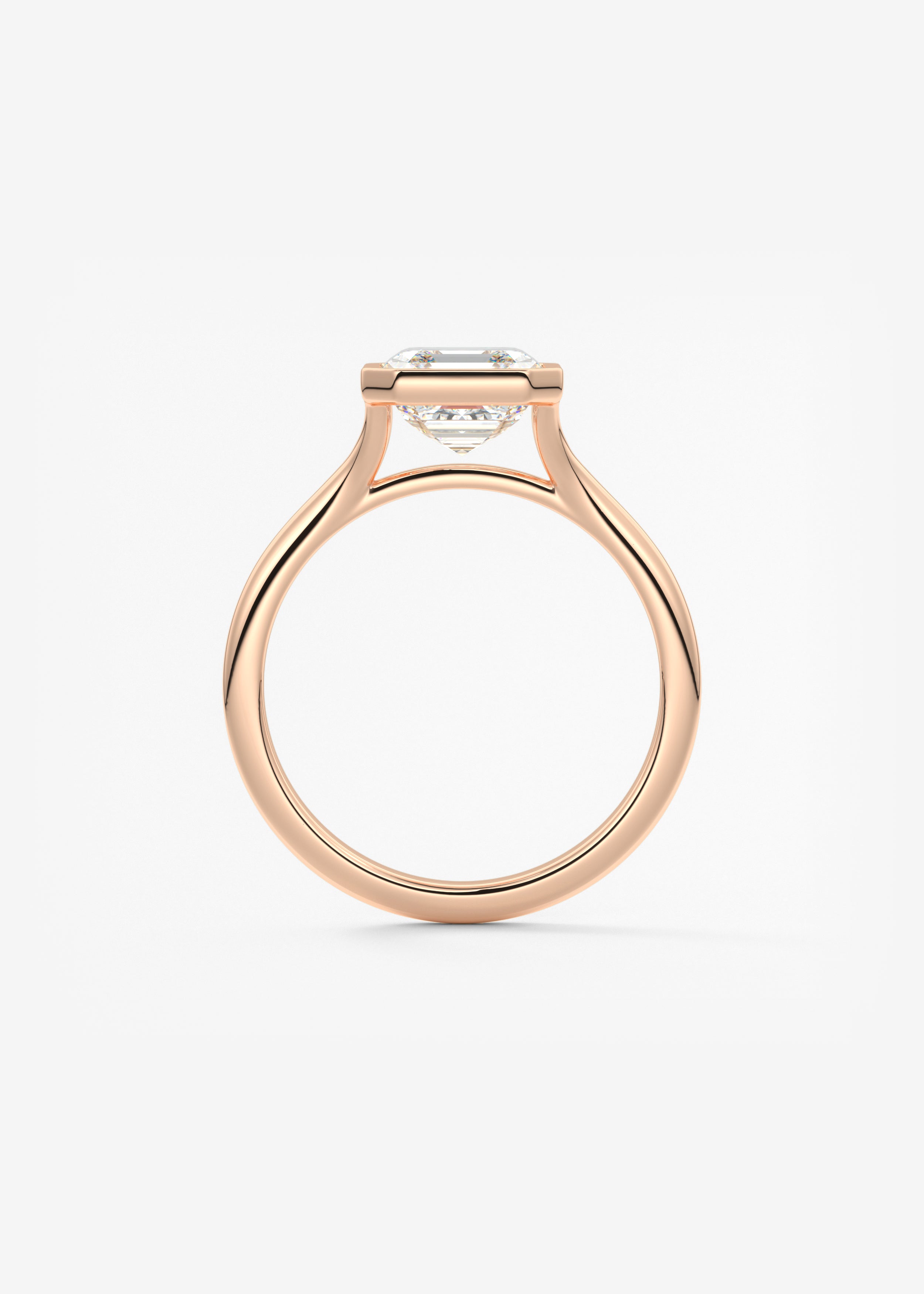 Asscher Bezel Split Shank Lab Grown Diamond Engagement Ring