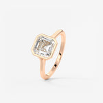 Asscher Bezel Split Shank Lab Grown Diamond Engagement Ring