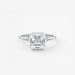 Asscher Bezel Split Shank Lab Grown Diamond Engagement Ring