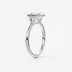 Asscher Bezel Split Shank Lab Grown Diamond Engagement Ring