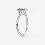 Asscher Bezel Split Shank Lab Grown Diamond Engagement Ring
