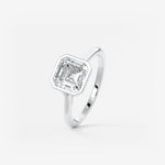Asscher Bezel Split Shank Lab Grown Diamond Engagement Ring