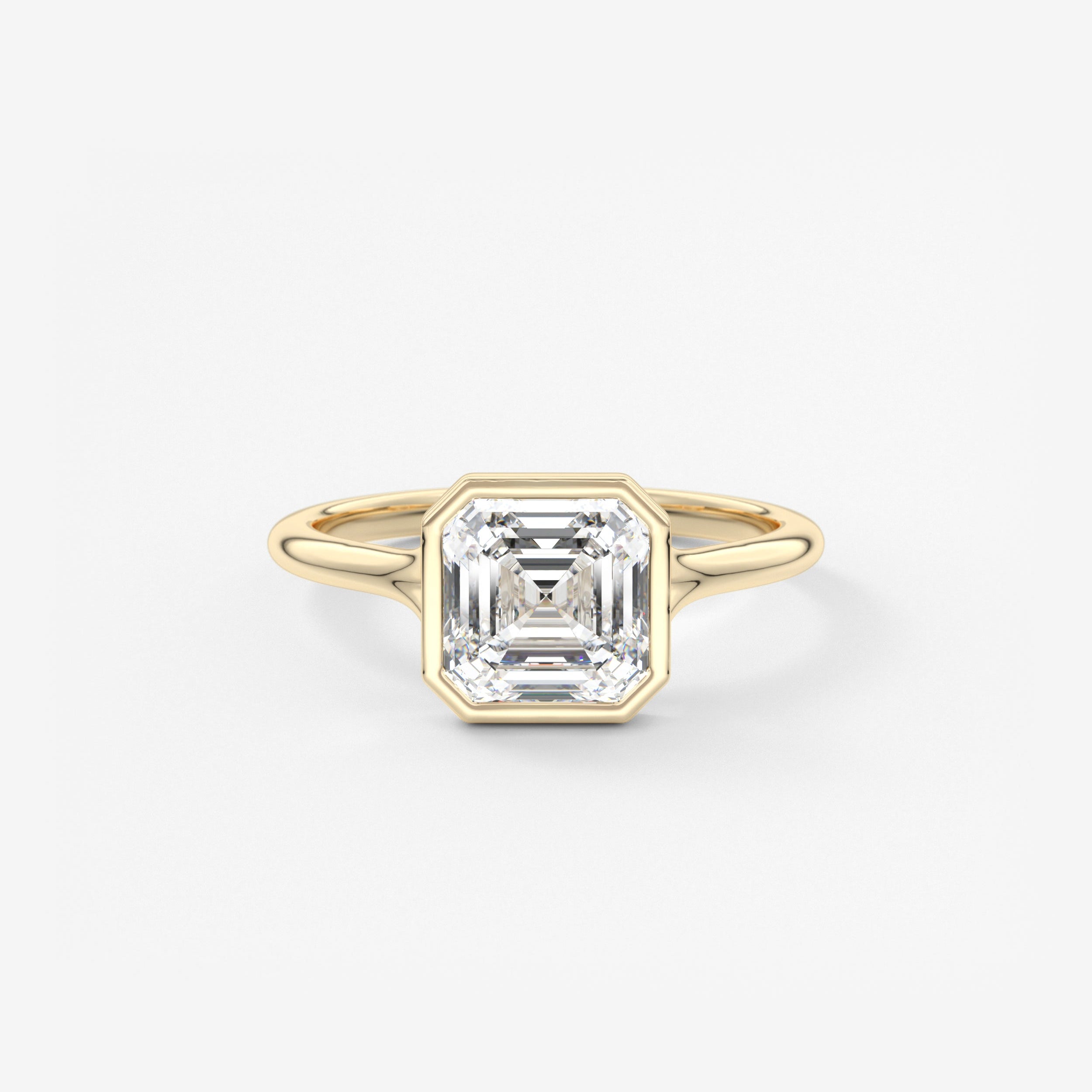 Asscher Bezel Split Shank Lab Grown Diamond Engagement Ring