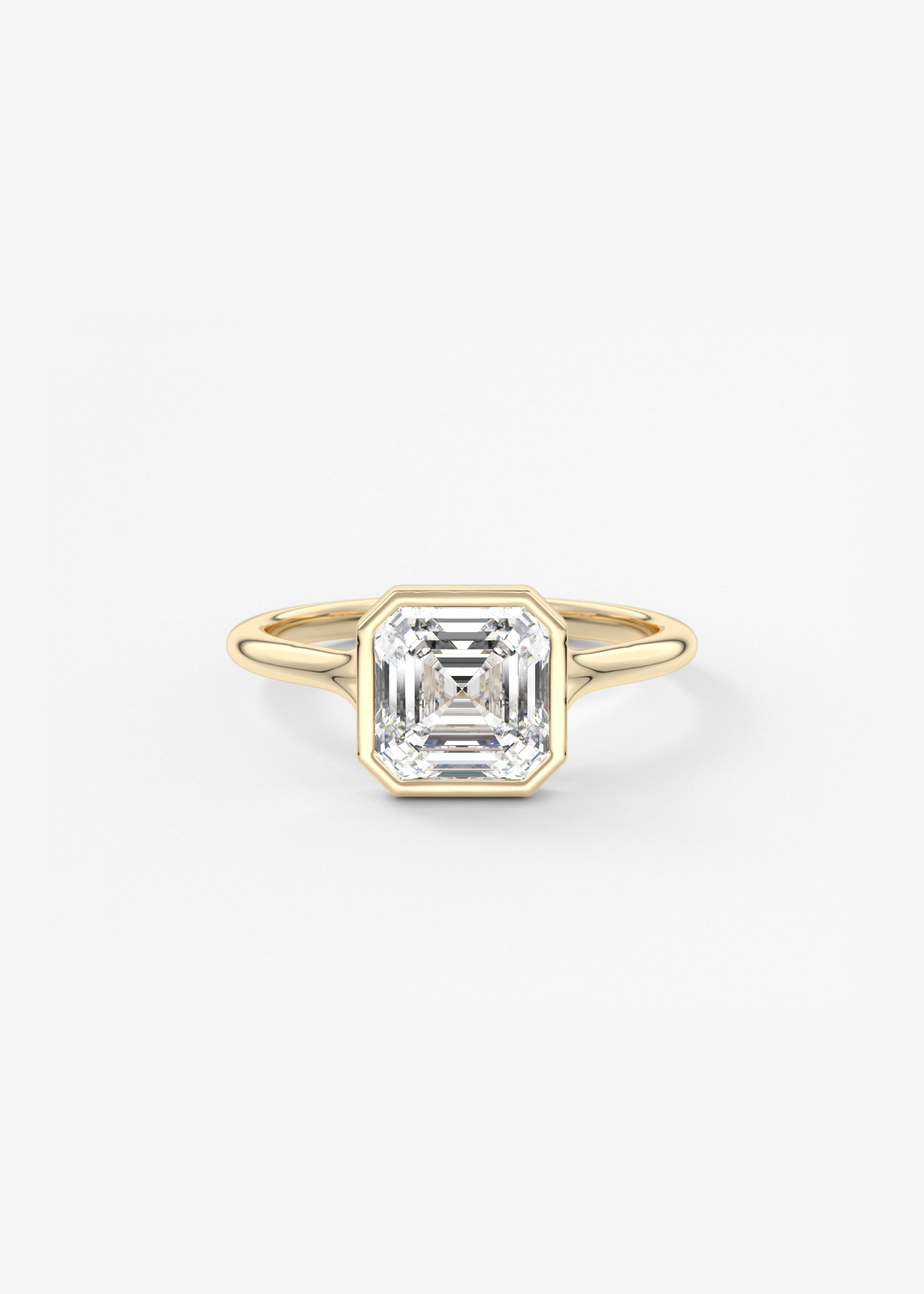 Asscher Bezel Split Shank Lab Grown Diamond Engagement Ring