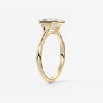 Asscher Bezel Split Shank Lab Grown Diamond Engagement Ring