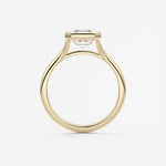Asscher Bezel Split Shank Lab Grown Diamond Engagement Ring