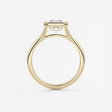 Asscher Bezel Split Shank Lab Grown Diamond Engagement Ring