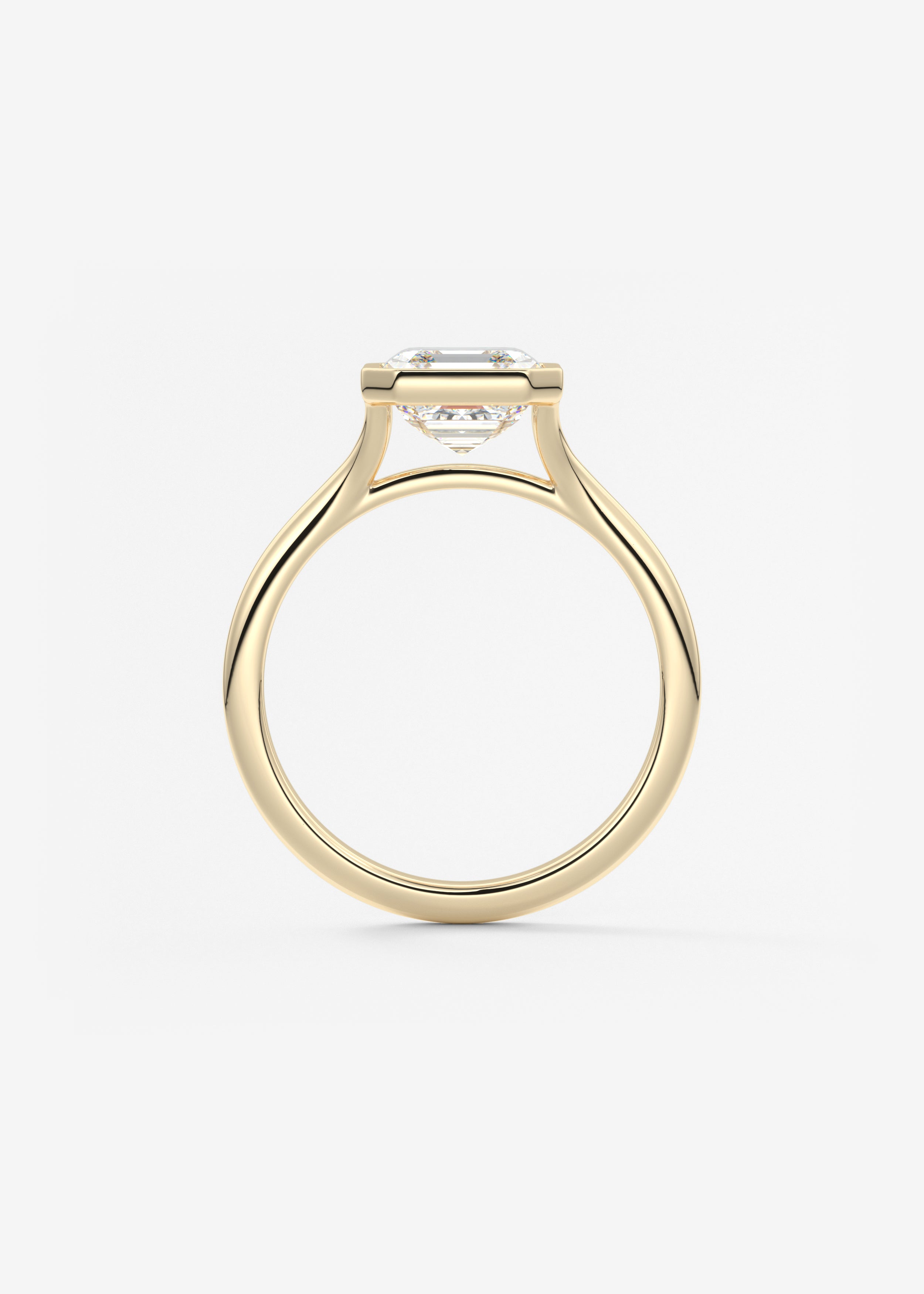 Asscher Bezel Split Shank Lab Grown Diamond Engagement Ring