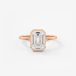 Emerald Bezel Lab Grown Diamond Engagement Ring