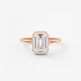 Emerald Bezel Lab Grown Diamond Engagement Ring