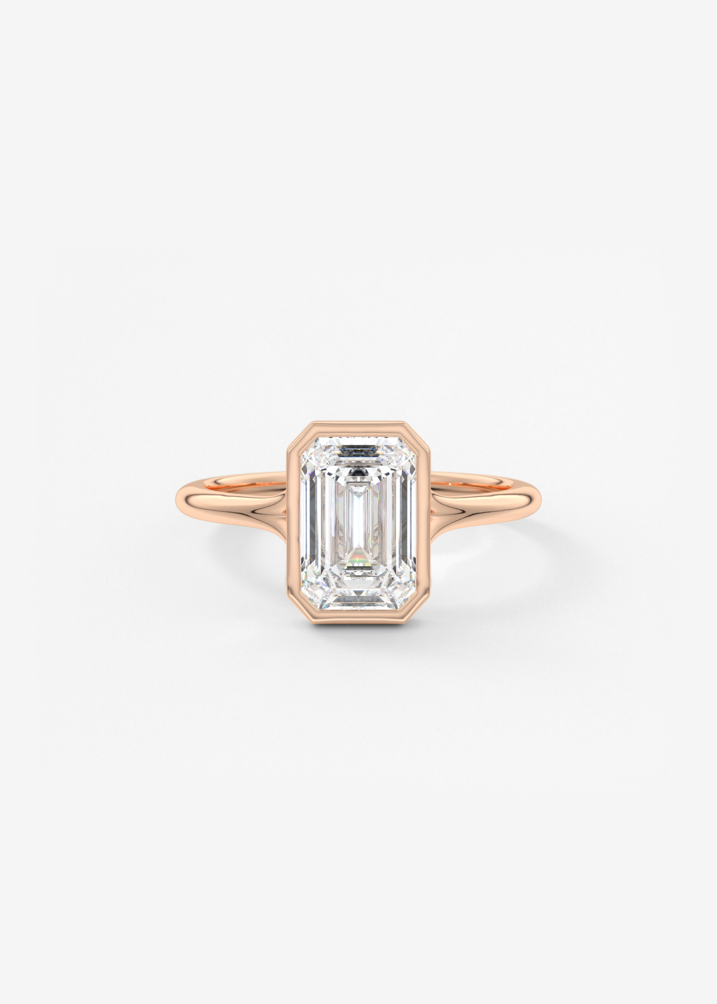 Emerald Bezel Lab Grown Diamond Engagement Ring