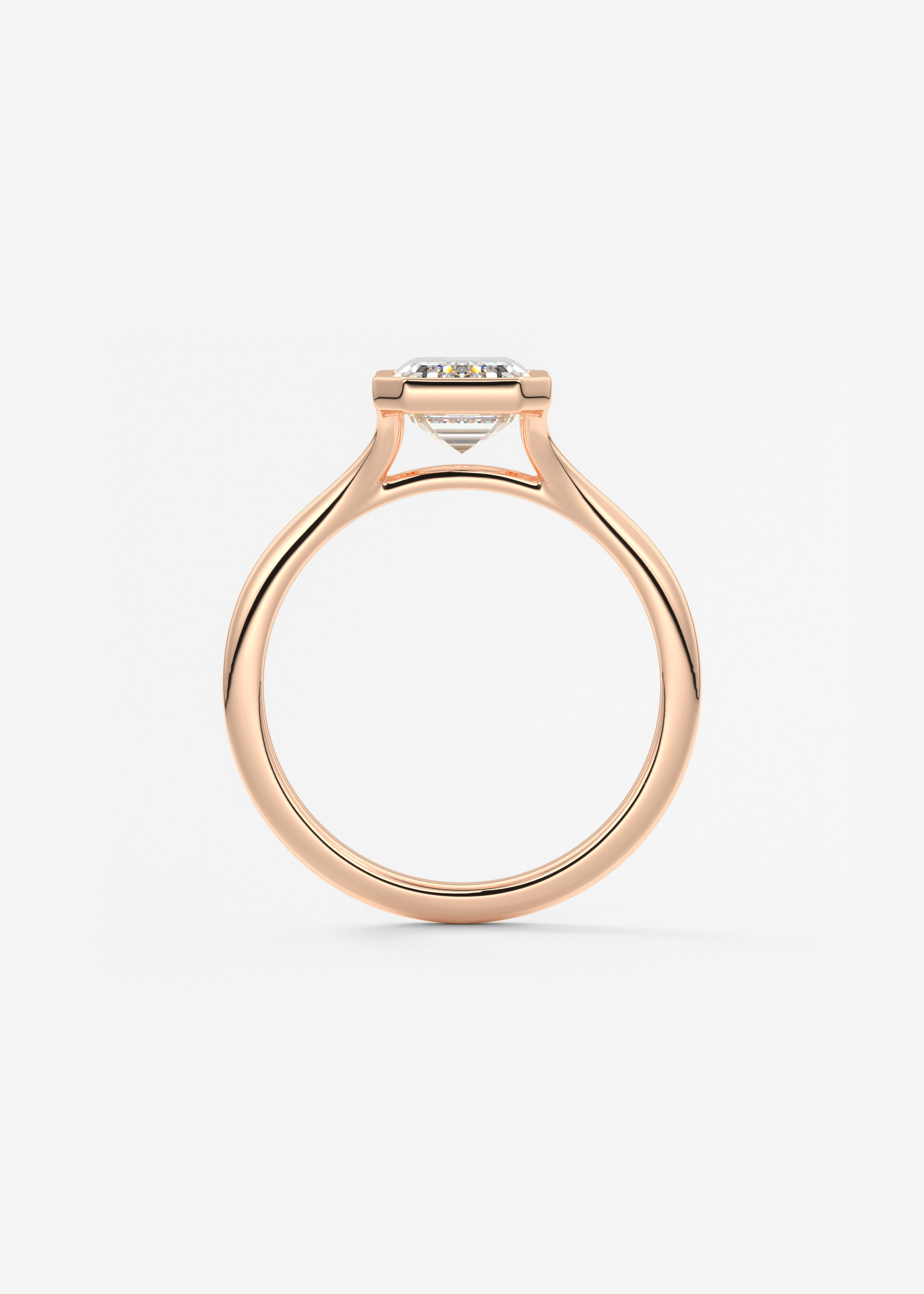 Emerald Bezel Lab Grown Diamond Engagement Ring