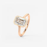 Emerald Bezel Lab Grown Diamond Engagement Ring