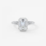 Emerald Bezel Lab Grown Diamond Engagement Ring