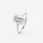 Emerald Bezel Lab Grown Diamond Engagement Ring