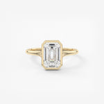 Emerald Bezel Lab Grown Diamond Engagement Ring