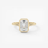 Emerald Bezel Lab Grown Diamond Engagement Ring