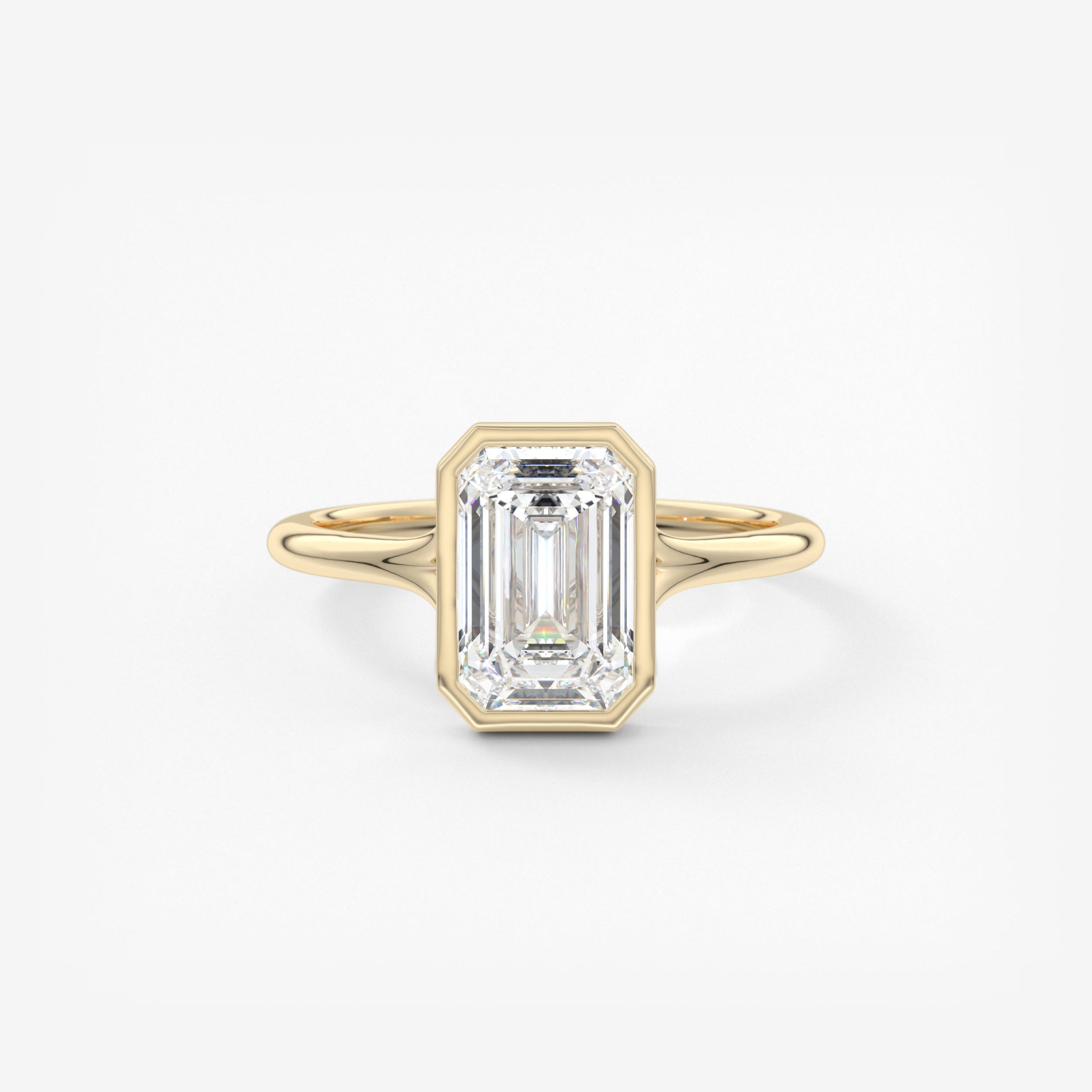 Emerald Bezel Lab Grown Diamond Engagement Ring