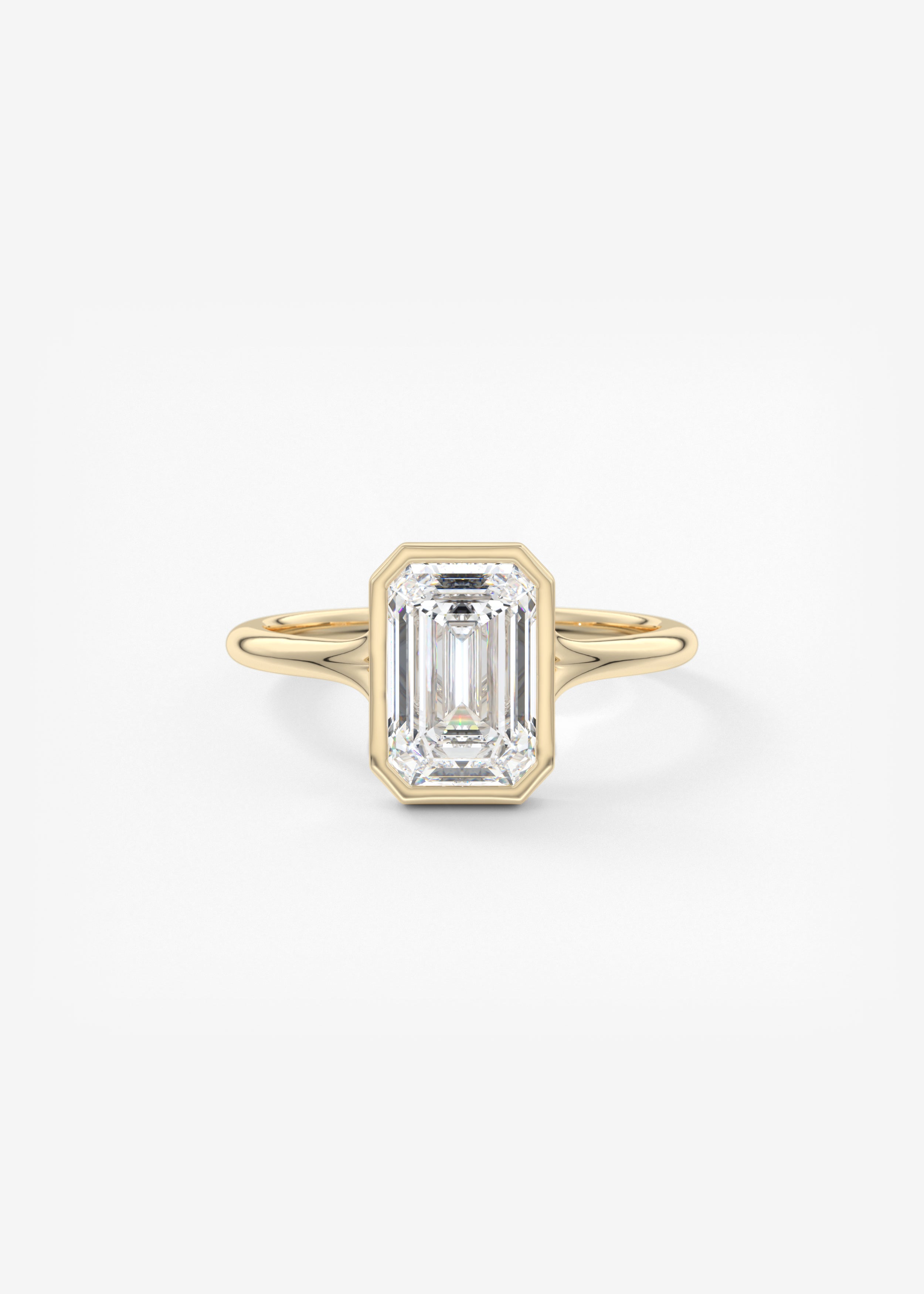Emerald Bezel Lab Grown Diamond Engagement Ring