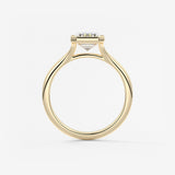 Emerald Bezel Lab Grown Diamond Engagement Ring