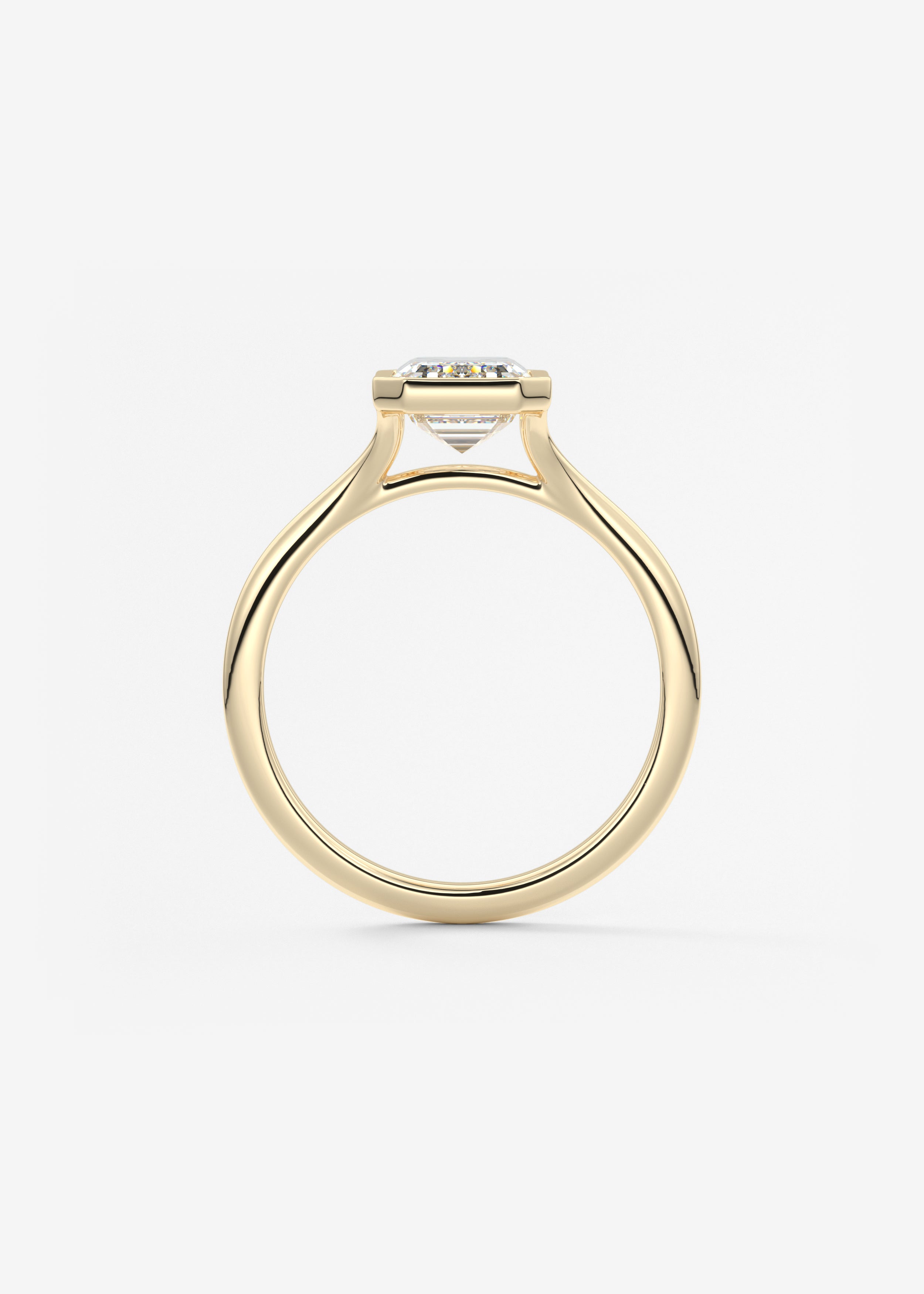 Emerald Bezel Lab Grown Diamond Engagement Ring