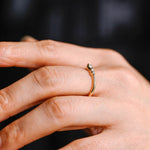 Stunning 0.1 TCW Round Moissanite Stones Curved Wedding Bands 3
