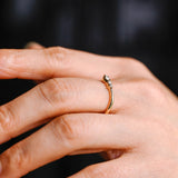 Stunning 0.1 TCW Round Moissanite Stones Curved Wedding Bands 3