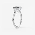 Emerald Bezel Split Shank Lab Grown Diamond Engagement Ring