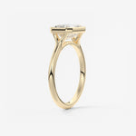 Emerald Bezel Split Shank Lab Grown Diamond Engagement Ring